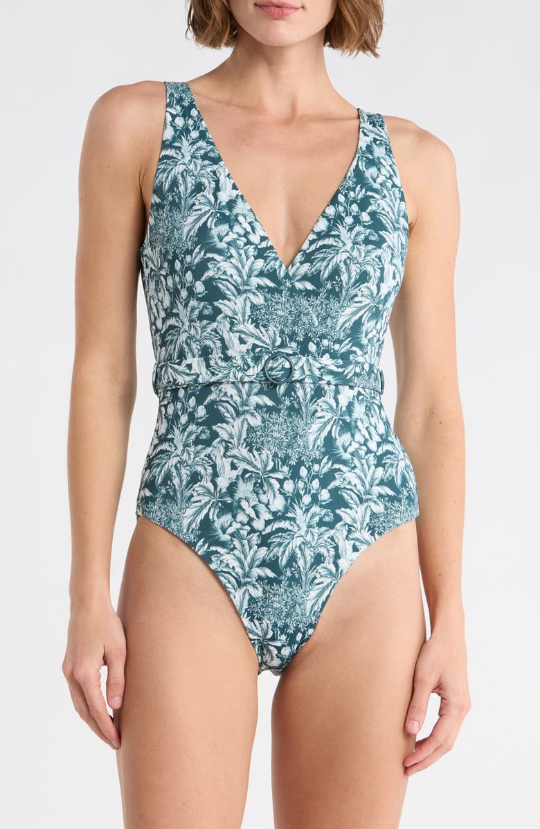 Onia Michelle One-Piece Simwuist, Main, color, Sea Moss/W
