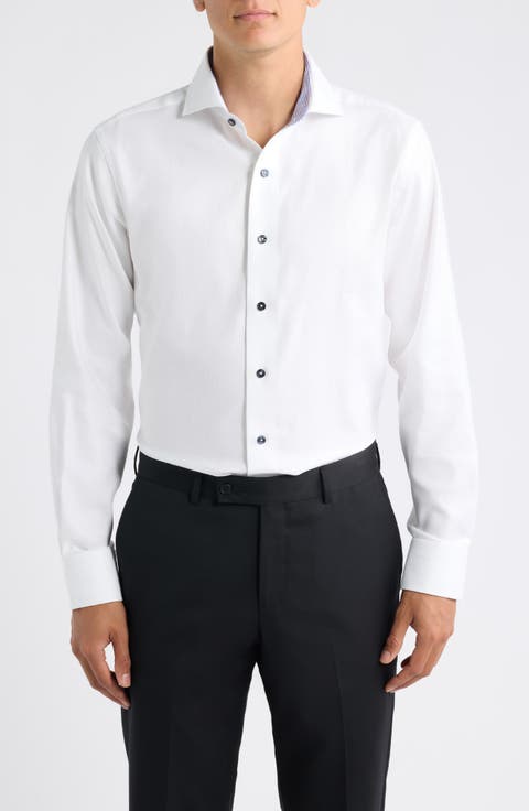Trim Fit Basketweave Dress Shirt