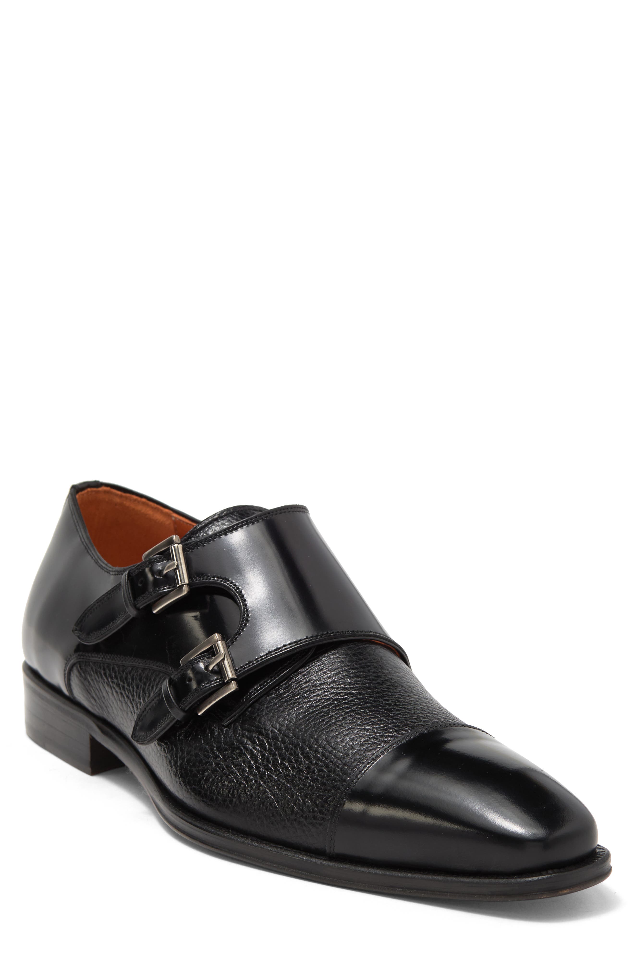 Mezlan Leather Double Monk Strap Shoe, Main, color, 