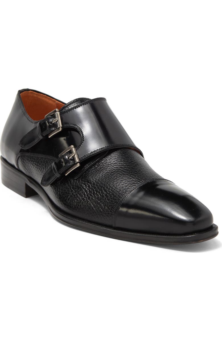 Mezlan Leather Double Monk Strap Shoe, Main, color,