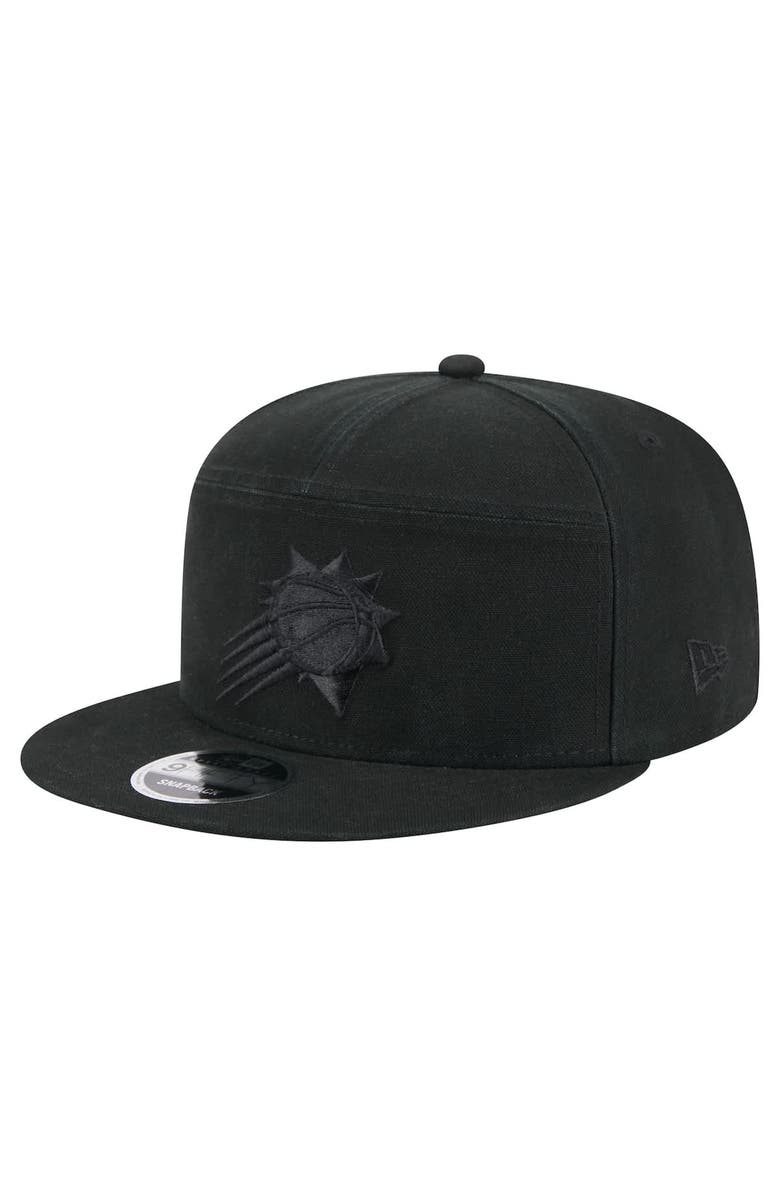 New Era Men's New Era Black Phoenix Suns Adventure Canvas Split Panel 9FIFTY Snapback Hat, Main, color, Black