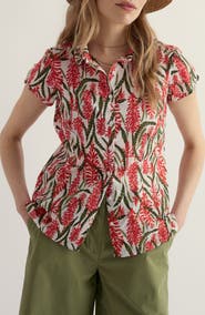 Seasalt Cornwall Rushmaker Floral Organic Cotton Voile Button-Up Shirt