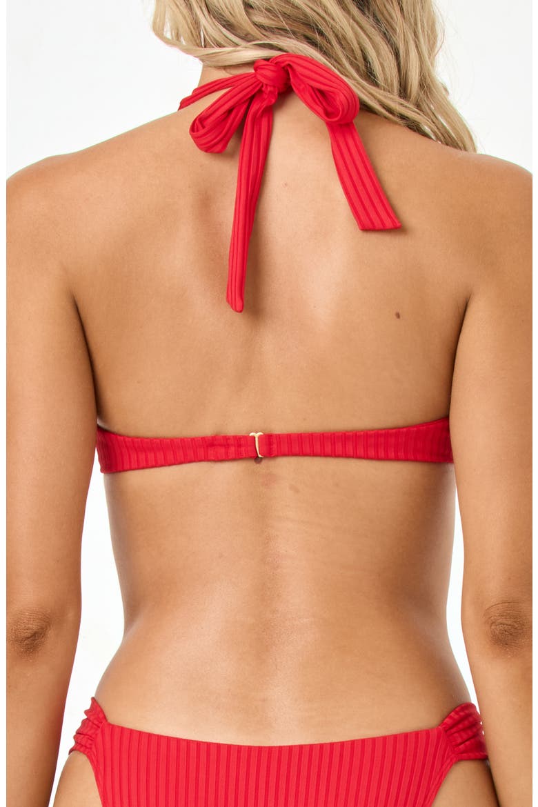 Isa Underwire Rib Bikini Top, Alternate, color, FLAME