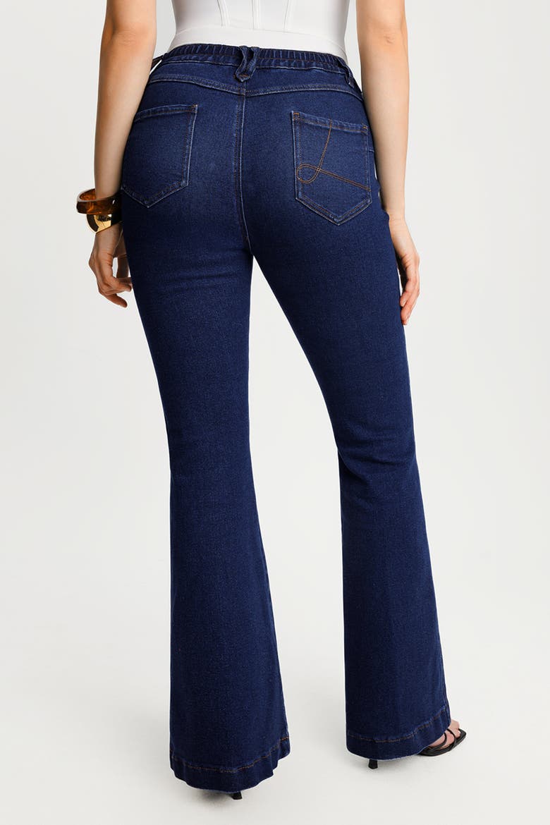 Sculpting High-Rise Stretch Flare Jeans, Alternate, color, Denim Blue