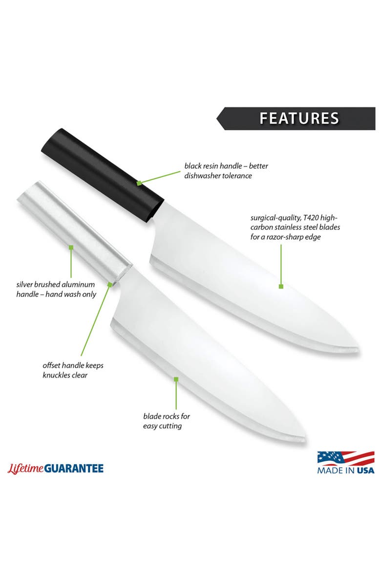 Rada Cutlery 8.5-Inch French Chef Knife Straight Stainless Steel Blade, Alternate, color, Black