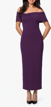 Popilush Built In Shapewear Off the Shoulder Column Midi Dress
