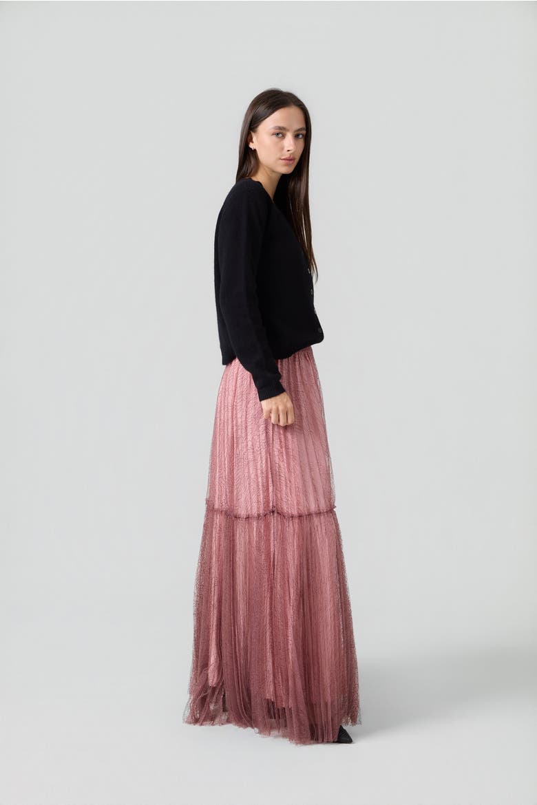 Lace Maxi Skirt, Alternate, color, Rose