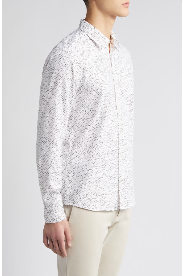 Liam Ditsy Print Button-Up Shirt, Alternate, color, OPEN WHT