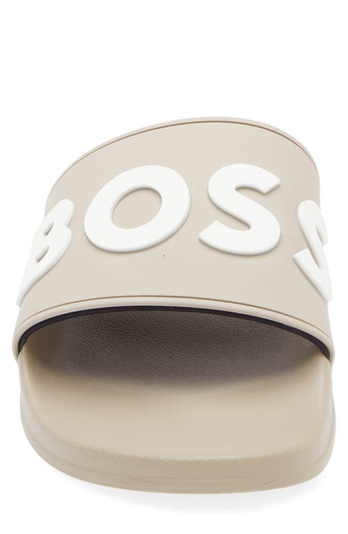 Hugo Boss Boss Kirk Slide Sandal In Gold