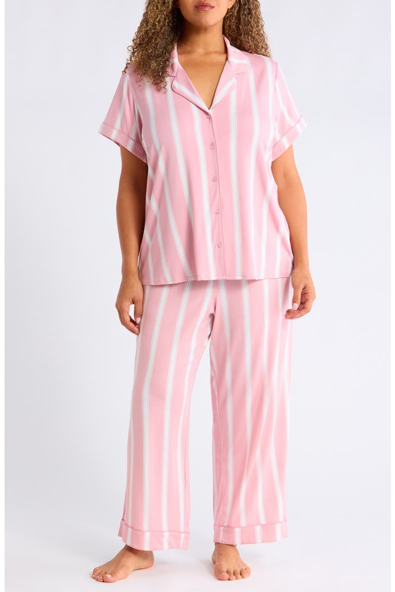 Moonlight Eco Crop Pajamas, Main, color, PINK- IVORY RIVIERA STRIPE