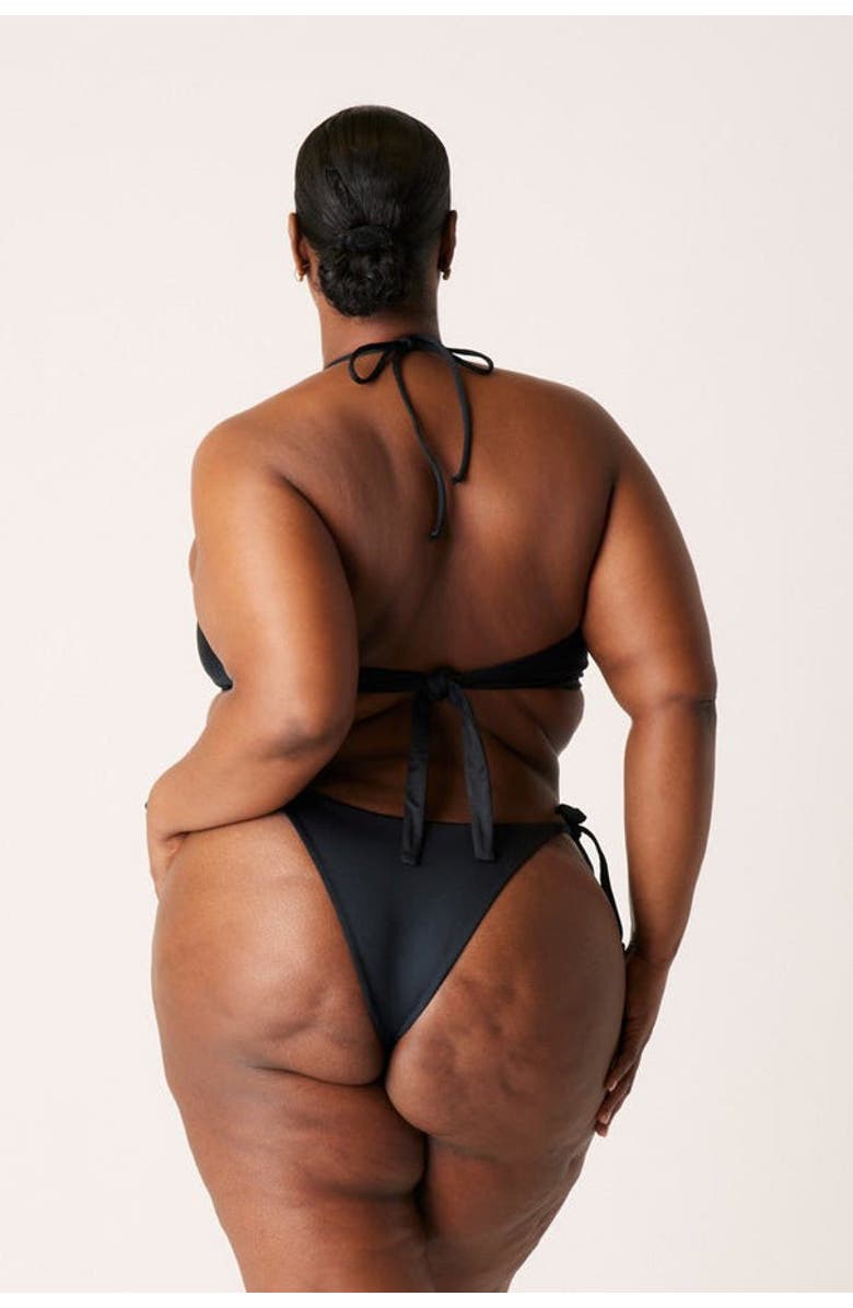 LONDRE BODYWEAR The Side Tie Bottoms, Alternate, color, Matte Black