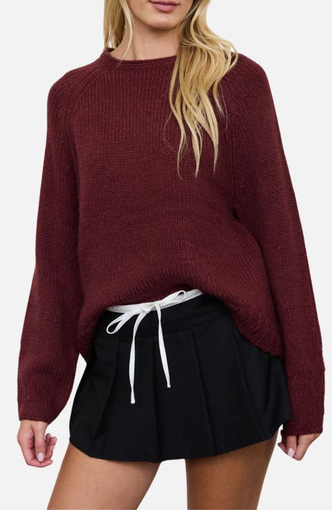Raglan Rib Knit Sweater