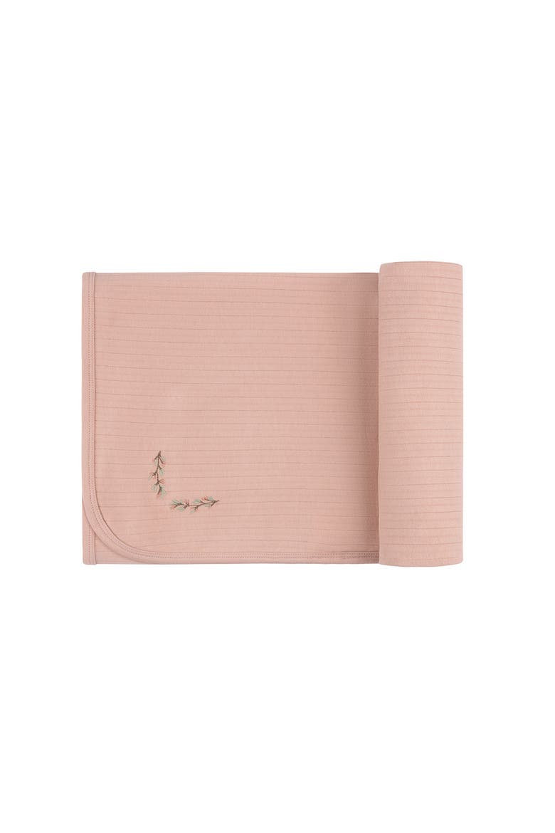 Organic Wide Rib Embroidered Scallop Collar Collection - Blanket, Main, color, Pink