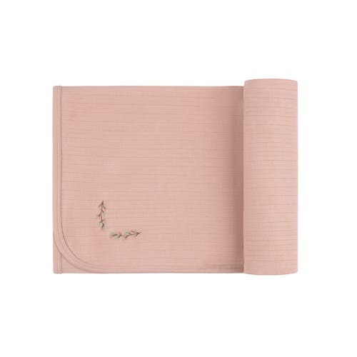 Ely's & Co. Organic Wide Rib Embroidered Scallop Collar Collection In Pink