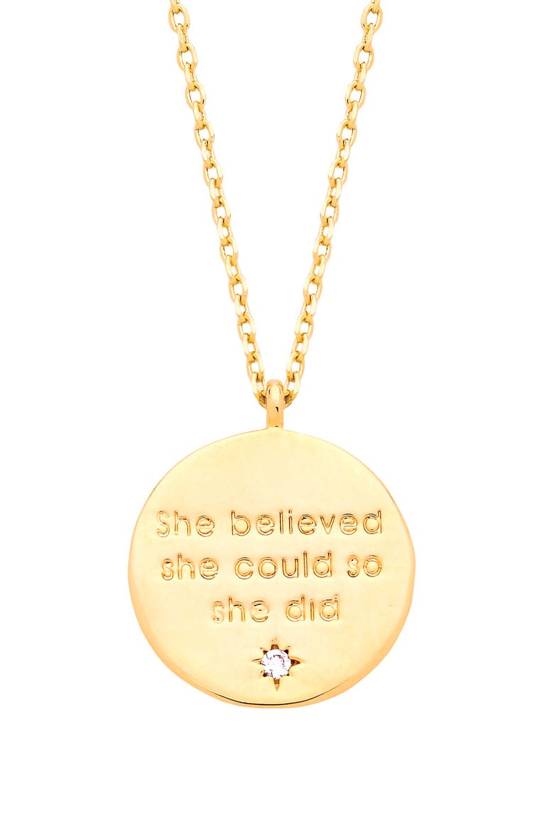 Engraved Quote Necklace, Main, color, GOLD