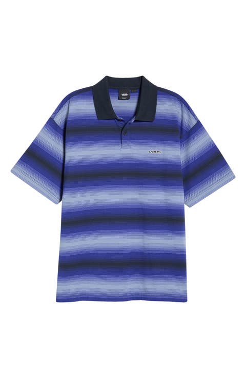 Molino Shadow Stripe Cotton Polo