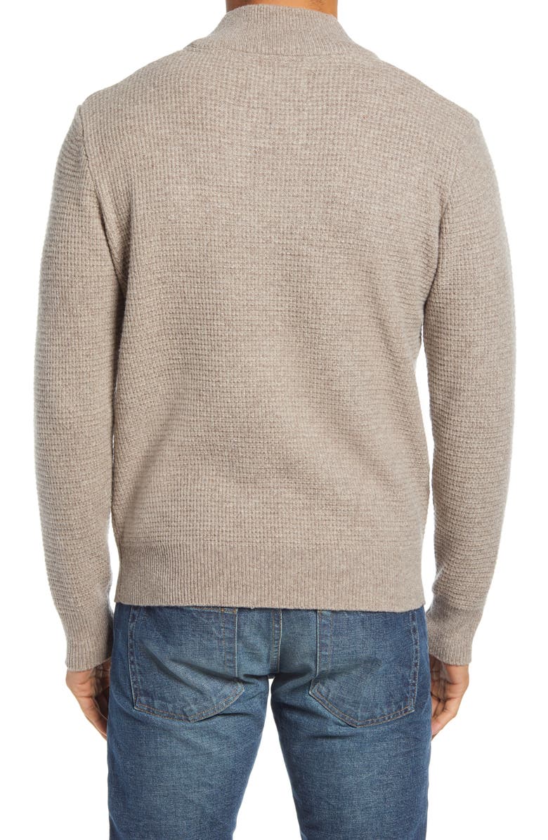 Schott NYC Waffle Knit Thermal Wool Blend Pullover, Alternate, color, Taupe