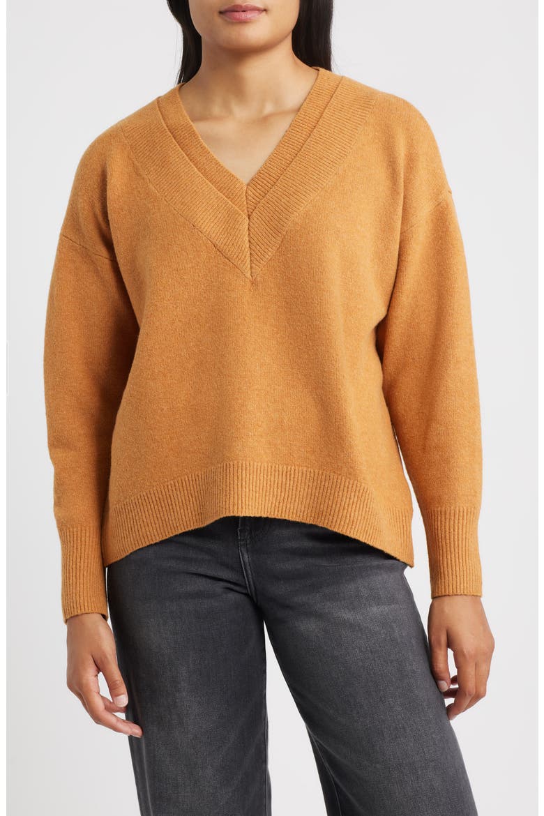 Cite' Long Sleeve Sweater, Main, color, COGNAC