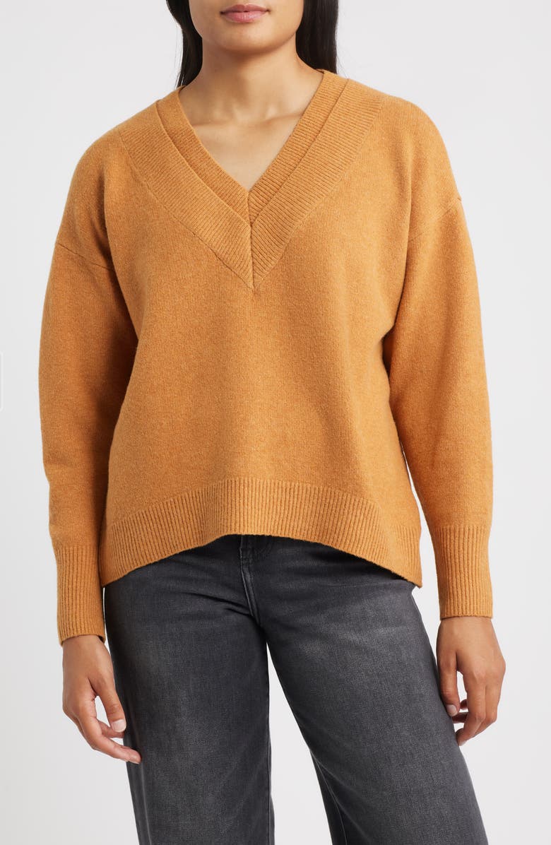 CITY BLUES Cite' Long Sleeve Sweater, Main, color, Cognac