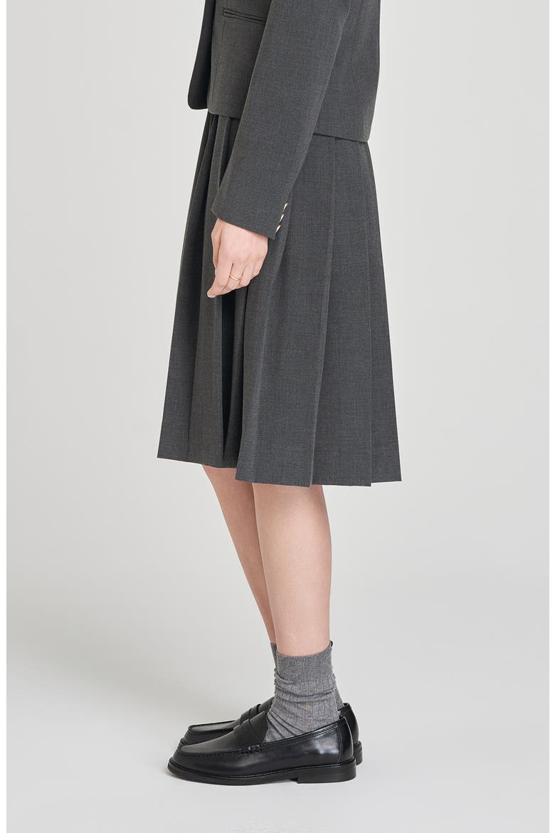 Darby Pleated Skirt, Alternate, color, CHARCOAL