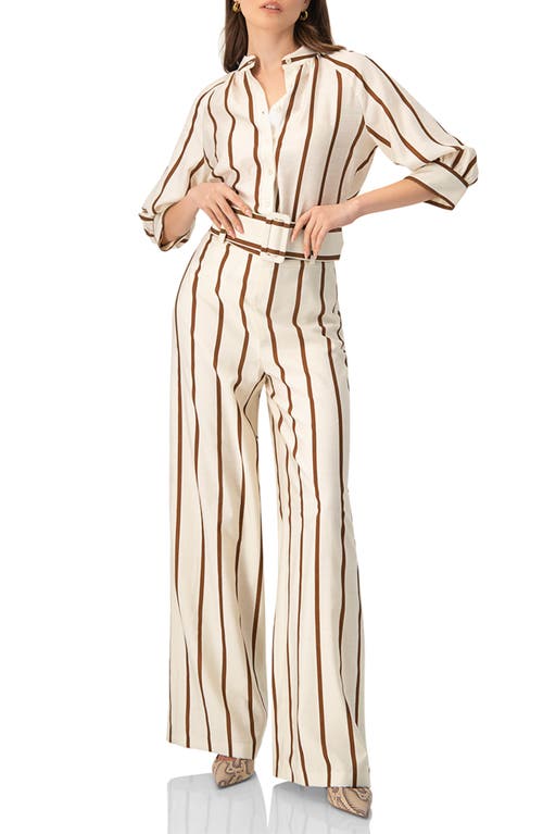 Ivonne Striped Wide-leg Pants In Neutral