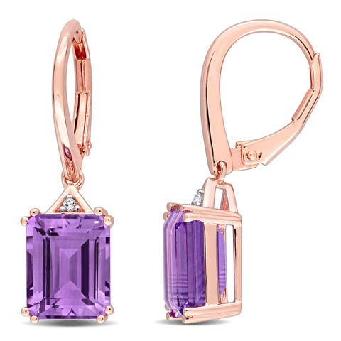 Gemstones Octagon Drop Earrings