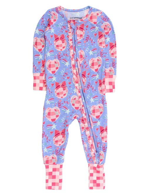 Rufflebutts Babies' Softsnooze Convertible Ruffle One Piece Pajama In Multi