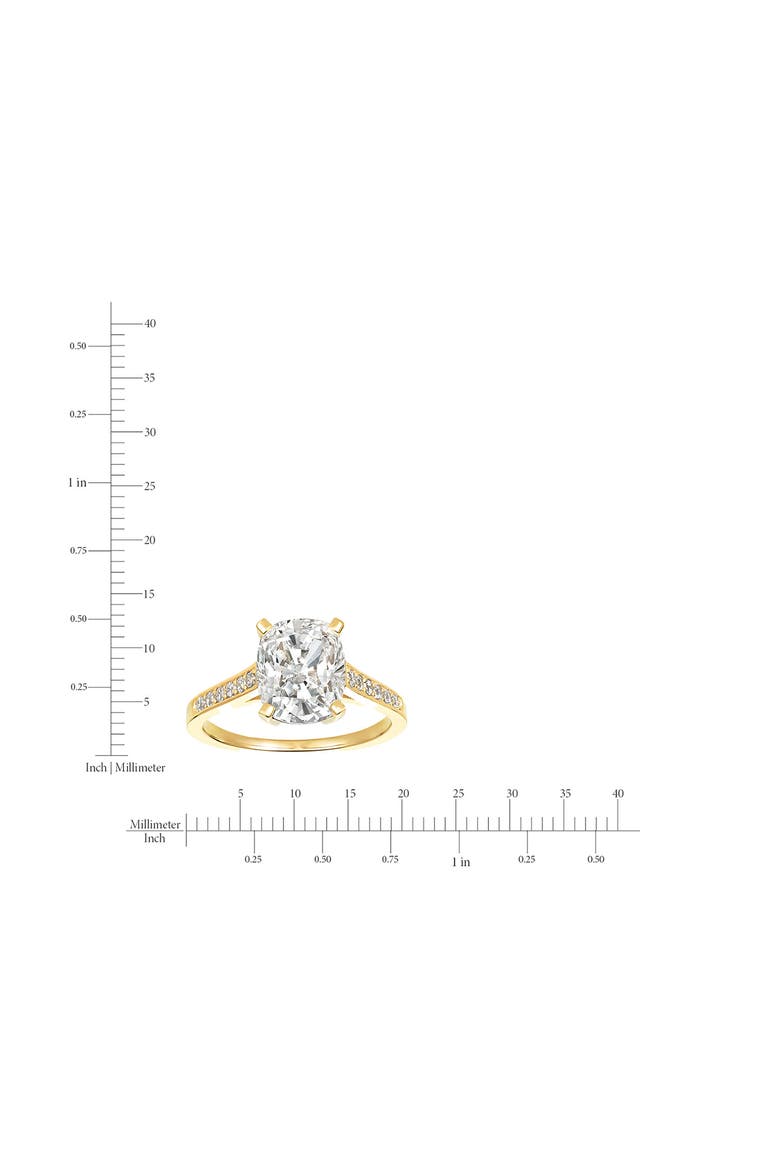 Cushion Cut Cubic Zirconia Ring, Alternate, color, 18KYG/ CLEAR STONE
