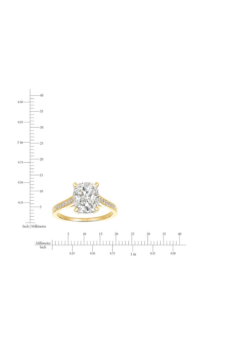 Crislu Cushion Cut Cubic Zirconia Ring, Alternate, color, 18Kyg/ Clear Stone
