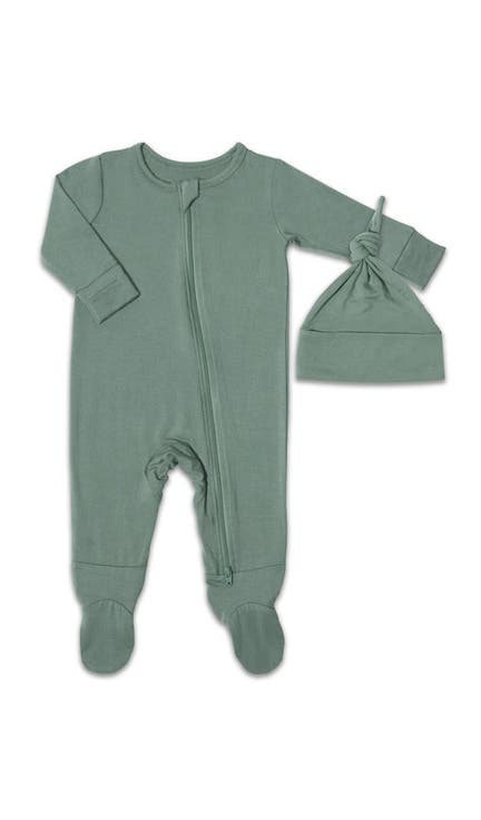 Jersey Long Sleeve Footie & Hat Set