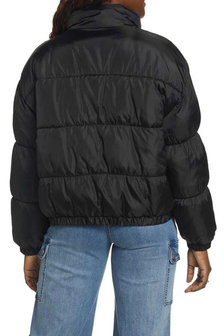 Water Resistant Puffer Jacket, Alternate, color, BLACK