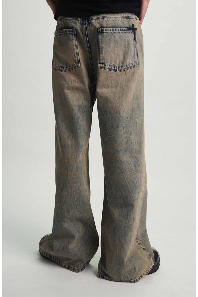 Hugh Wide Leg Flare Jeans, Alternate, color, AQUA MARBLE
