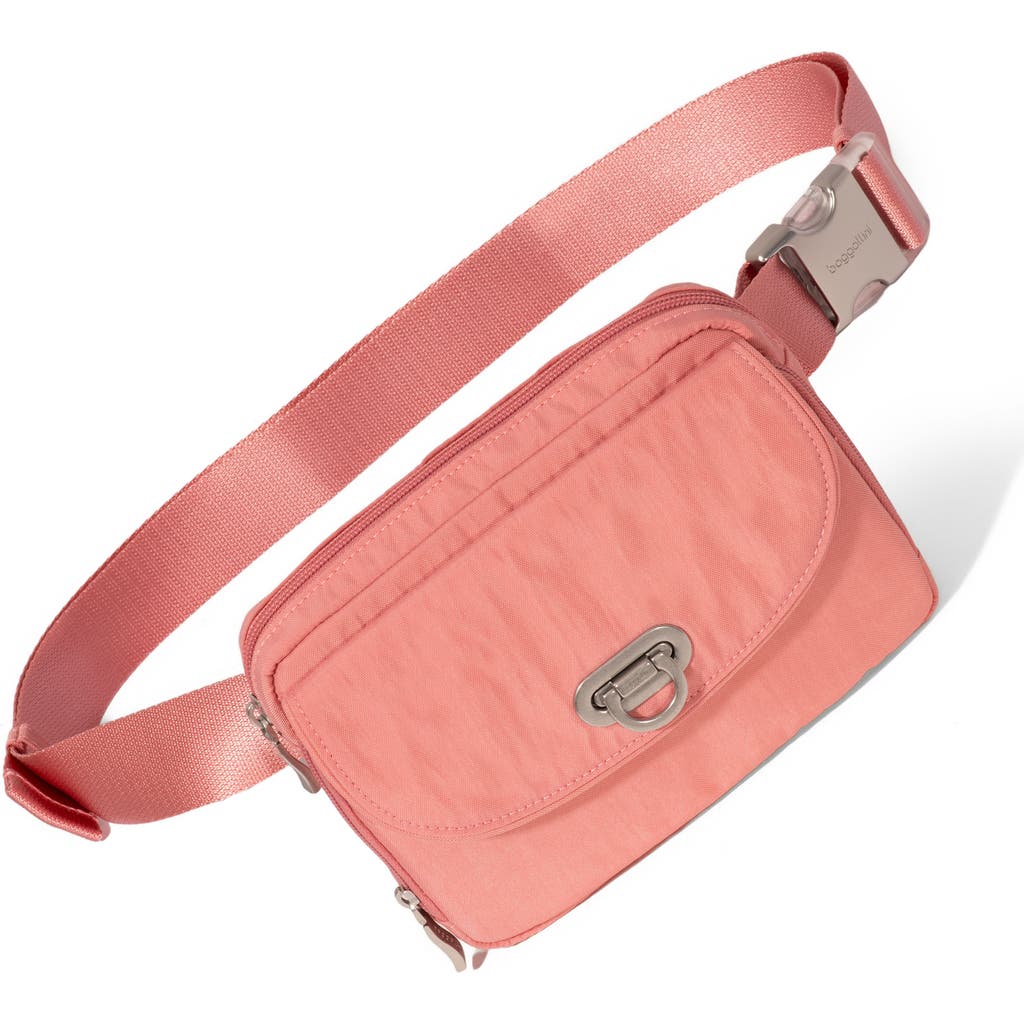 Baggallini Coastal Flip Lock Sling Bag In Terracotta