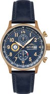 AVI-8 Hawker Hurricane Classic Chronograph Leather Strap Watch, 44mm