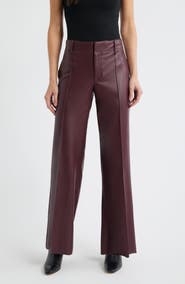 CITY BLUES Pintuck Faux Leather Wide Leg Pants