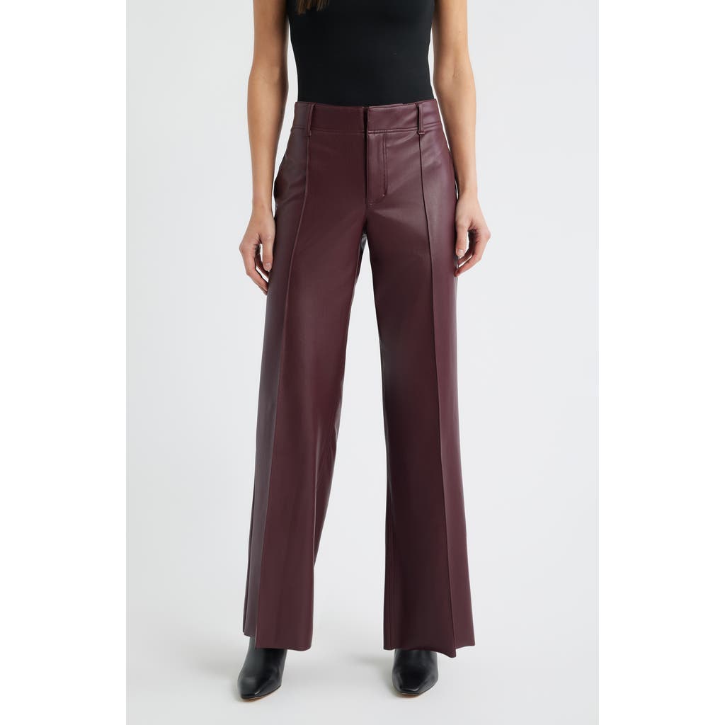 City Blues Pintuck Faux Leather Wide Leg Pants In Purple