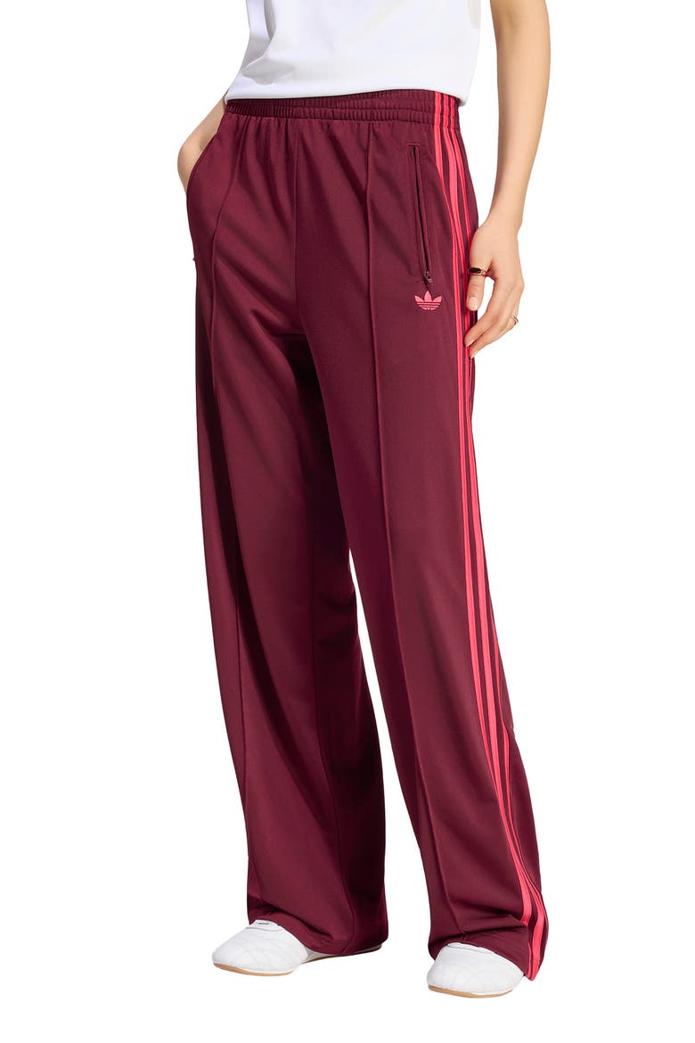 Loose Full Length Track Pants, Main, color, MAROON/ POWER PINK