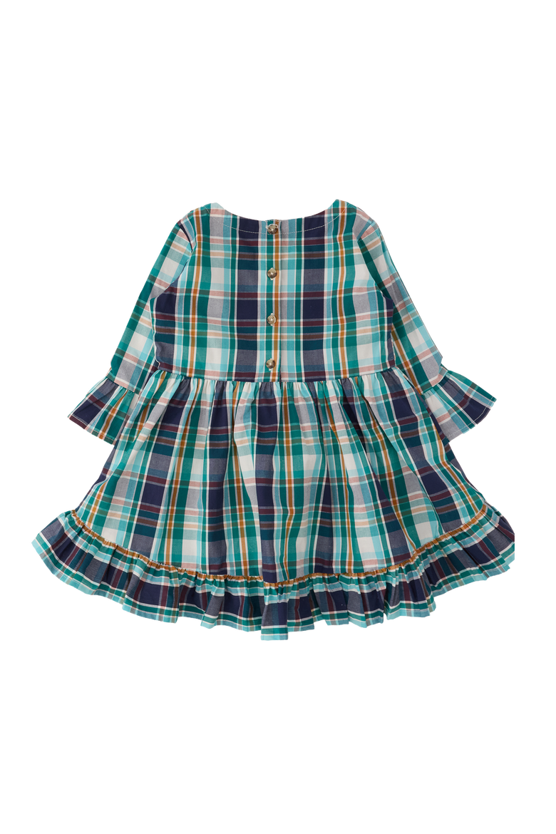 Baby Girls High Low Ruffle Tunic, Alternate, color, Forrest Plaid