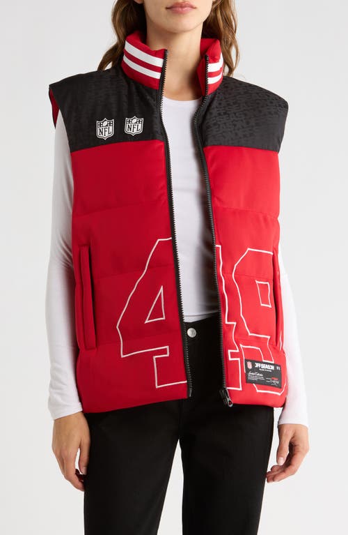 Off Season Nfl Team Water Repellent Puffer Vest In Red