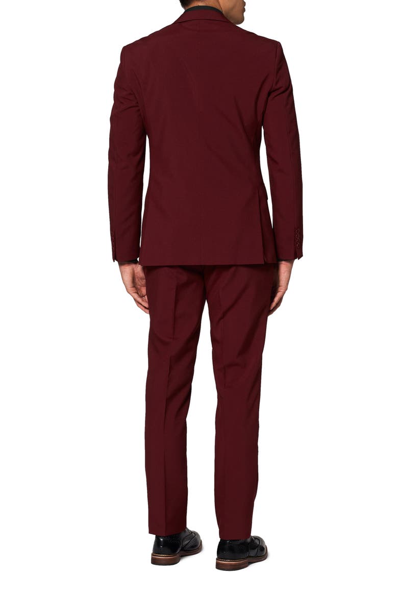Blazing Burgundy Slim Fit Two-Piece Suit & Tie Set, Alternate, color, RED