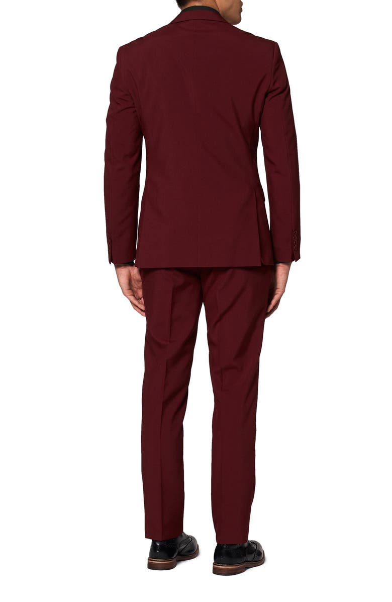 OppoSuits Blazing Burgundy Two-Piece Suit with Tie, Alternate, color, Red