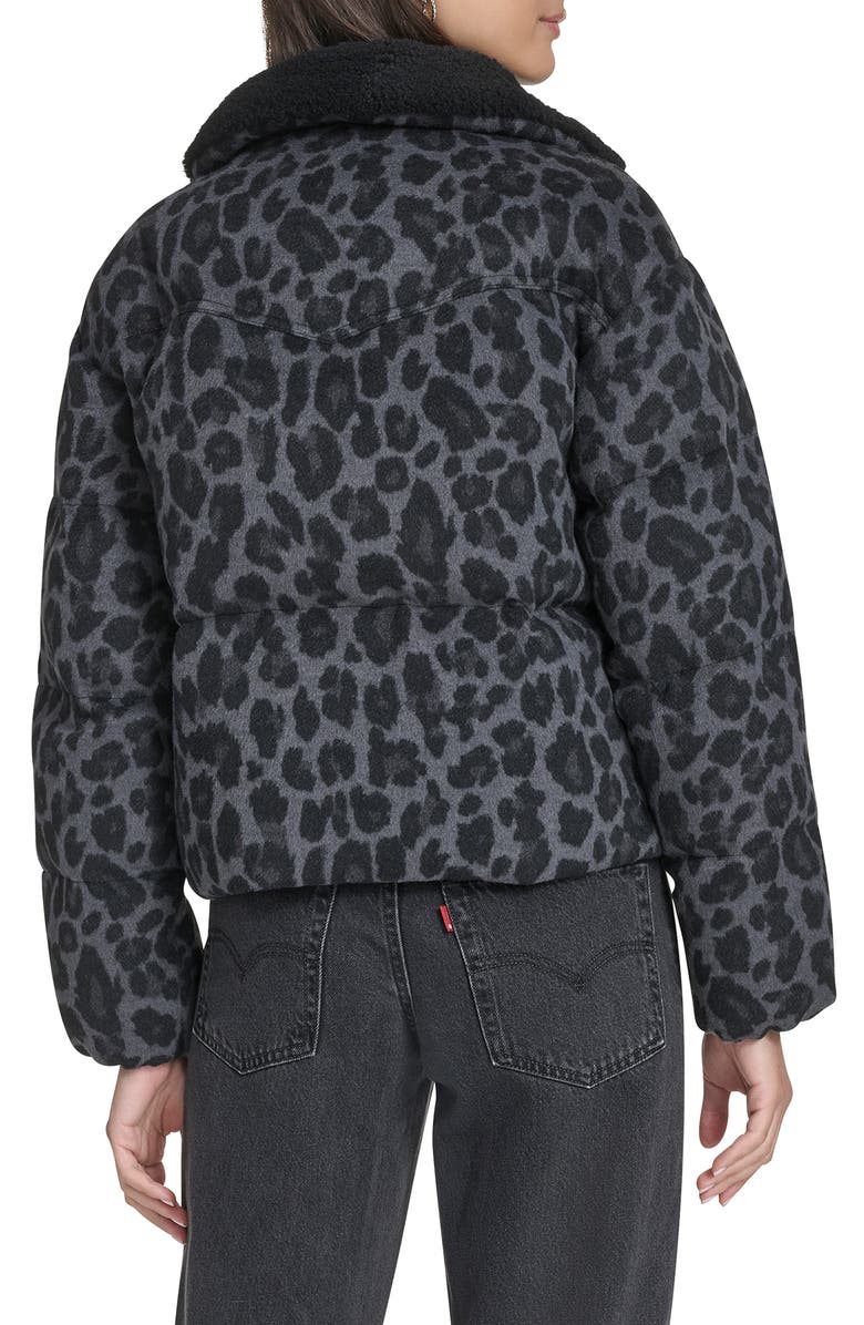 Levi's<sup>®</sup> Western Puffer Jacket, Alternate, color, Grey/Black Leopard