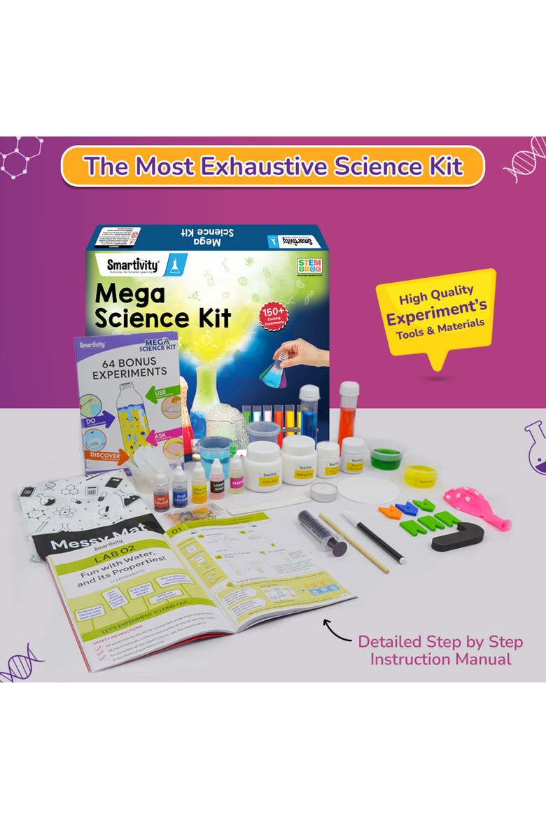 Mega Science Kit, 150+ Exciting Experiments, Chemistry Lab Activity, Alternate, color, Multicolored