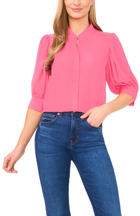 Puff Sleeve Button-Up Shirt