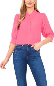 CeCe Puff Sleeve Button-Up Shirt