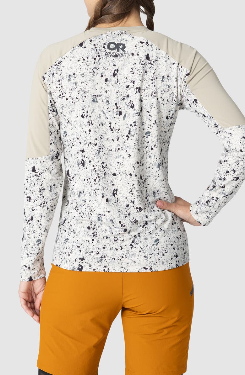 Outdoor Research Freewheel MTB Long Sleeve Jersey Top, Alternate, color, Pro Khaki/Oyster Creekside