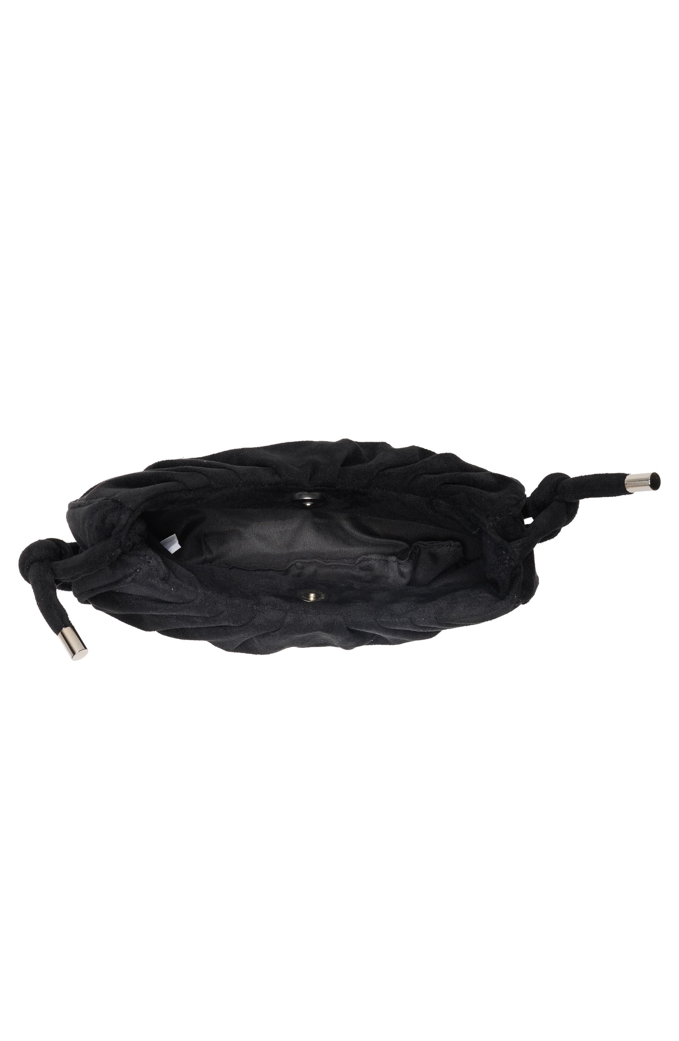 Faux Suede Shoulder Bag, Alternate, color, BLACK