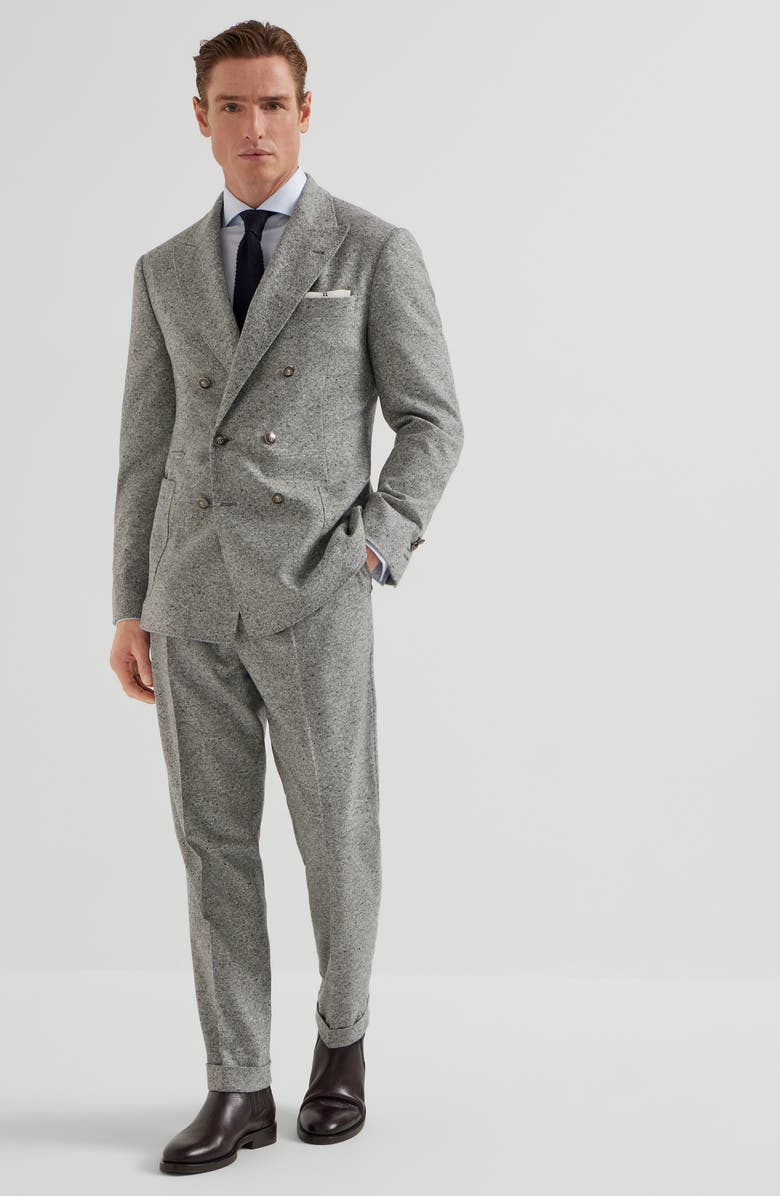 Brunello Cucinelli Spread collar shirt, Alternate, color, Azure