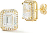 GLAZE JEWELRY Rectangular Halo Stud Earrings