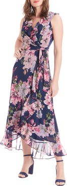 London Times Floral Chiffon Dress